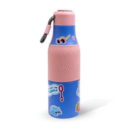 Rabitat Pink Single Stainless Steel Printed Double Wall Vacuum Water Bottle-39