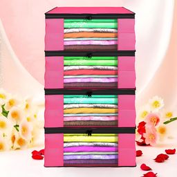 Aura Pink Set of 4 Regular Multi-Utility Organisers-11