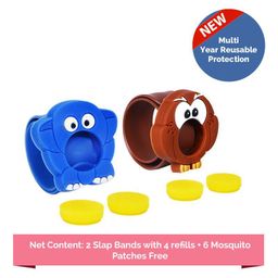 Safe-O-Kid 2 Mosquito Repellent Bands Ayurvedic With 4 Refills Appu & Ullu - Pack of 2-9