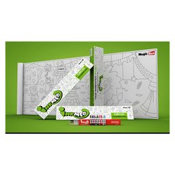 Inkmeo Reusable Circus Colouring Roll - White Green-23