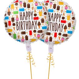 Amfin Round Shape Happy Birthday Foil Balloons Multicolor - Pack of 2-12
