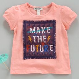 Memory Life Short Sleeves Tee Future Print - Peach-picture-23