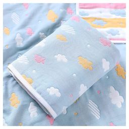 Syga Pure Soft Cotton Blanket Cloud Print - Blue(Color and design slightly may vary)-picture-24