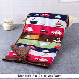 Babyhug Sherin & Poly Wool All Season Blanket Vehicle Design - Multicolor (Blanket's Fur Color May Vary)-image-95