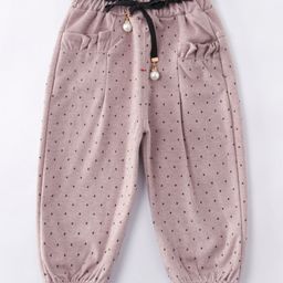 Kookie Kids Full Length Lounge Pant Polka Dot Print - Pink-image-78
