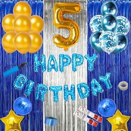 Shopperskart 5th Happy Birthday Decoration Kit Blue - 76 Pieces-picture-15
