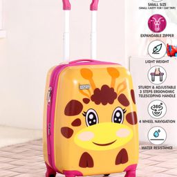 Babyhug Kid's Expandable Trolley Bag Giraffe Print Yellow - 18 Inches-image-47