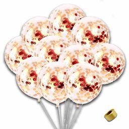 Shopperskart Confetti Balloons with Ribbon Rose Gold - Pack of 11-image-89