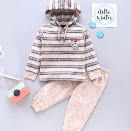 CUCUMBER Full Sleeves Tshirt and Full Length Bottomwear - Beige-picture-35