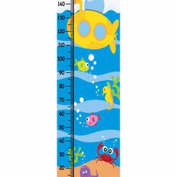 WENS Fish Print Height Measurement Wall Sticker - Blue-picture-18