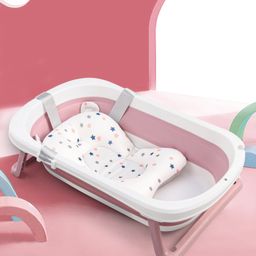 Babyhug Foldable Bathtub with Printed Cushion - Pink-27