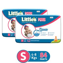 Little's Comfy Baby Pants Diapers Small Size with Wetness Indicator and 12 hours Absorption, S (42 Count) - (Pack of 2)-29