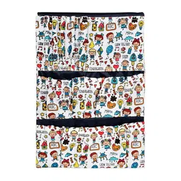 prettykrafts White & Blue Printed Reusable Multi-Utility Organisers-13