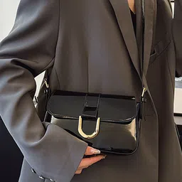 LULU & SKY PU Structured Handheld Bag With Tasselled image 2