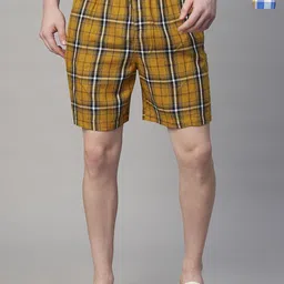 PRONK Pack Of 2 Checked Cotton Boxers TM-BC2-003-BGE-S-image-3