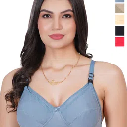 Liigne Women Pack Of 5 Maternity Non Padded Made of Cotton Full Coverage Non Wired Bra-image-32