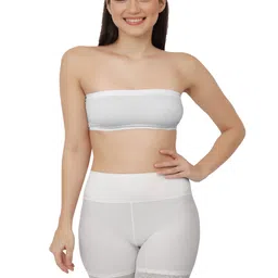 Bella Voste Women Pack Of 2 Boy Shorts Briefs SH-1658-White-Beige-M-image-36