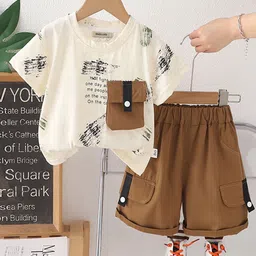 INCLUD Boys Printed Round Neck T-shirt With Shorts-image-95