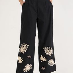 ELLE Women Embroidered Straight Fit Pleated Trousers-image-32