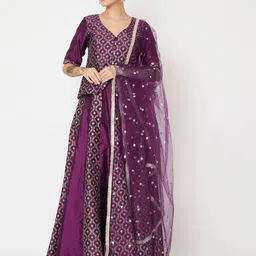 studio rasa Printed Block Print Ready to Wear Lehenga & Blouse With Dupatta image 1