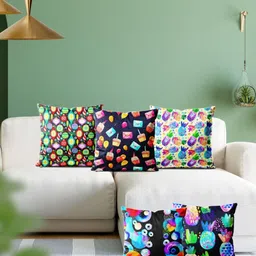ArtzFolio Multicoloured Set of 5 Velvet Square Cushion Covers-image-85