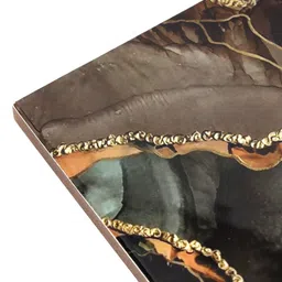 DULI Set Of 2 Brown & Rust Marble Printed Wooden & Enamel Coated Rectangle Table Placemats image 4
