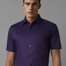 Louis Philippe Men Spread Collar Micro Ditsy Self Design Cotton Formal Shirt-image-53