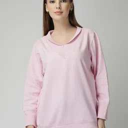 Unifringe Women Solid V-Neck Sweatshirt-picture-12