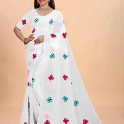 Sadika Embroidered Saree With Tassels-image-2