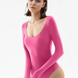 TRENDY ERA Round Neck Long Sleeves Bodysuit-picture-6
