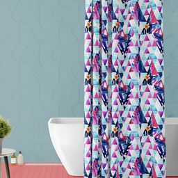 ArtzFolio Purple and Pink Geometric Printed Waterproof Shower Curtain-57