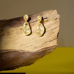 AMI Gold-Plated Classy Contemporary Drop Earrings-image-7