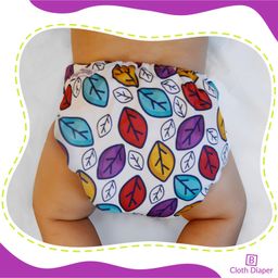 Bembika Reusable Cloth Diaper with Bamboo Insert Leaf Print - Multicolor image 2