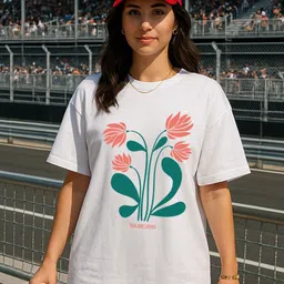 JUNEBERRY Women Drop-Shoulder Sleeves Pure Cotton Oversized Tshirt-image-72