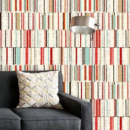 ArtzFolio Printed UV-Resistant Anti-Bacterial Abstract Geometric Stripes0 Peel & Stick Wallpaper-image-84