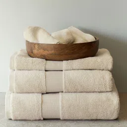 H&M Beige Cotton Soft Terry Bath Towel-30