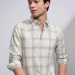 HIGHLANDER Men Button-Down Collar Tartan Checked Cotton Casual Shirt-image-33