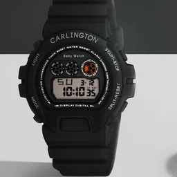 CARLINGTON Unisex Kids Dial & Straps Digital Multi Function Watch Junior 717 Black-51