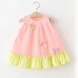 LULU & SKY Girls Round Neck A-Line Bow Dress-image-42