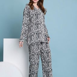 Tuna London Women Zeba Printed Pure Cotton Shirt & Trousers Co-Ord Set-image-15