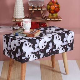Shadowkart Black & White Printed Rectangle Shaped Ottomans-image-17