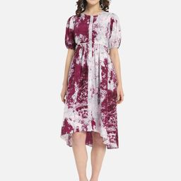 BAESD Women Tie and Dye Printed A-Line Dress-image-34