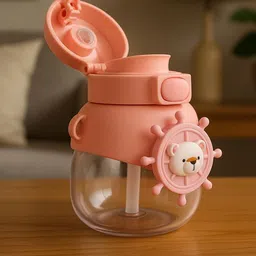 GUCHIGU Kids Pink Leak-Proof Sipper Water Bottle With Straw 500ml-58