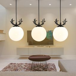 GAUVIK Black Glass Ceiling Lamp-33