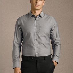 Louis Philippe Men Solid Spread Collar Pure Cotton Formal Shirt-picture-45