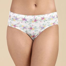 &CIRCUS Women White Floral Printed 4-Way Stretch Airsoft Bare Hipster Briefs-HBAS_1PK_SB-51