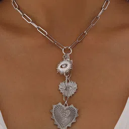 StyleCast x Revolte Silver-Plated Link Chains Statement Necklace-95