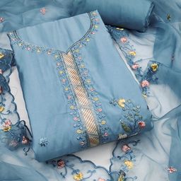 KALINI Embroidered Pure Cotton Unstitched Dress Material-image-28