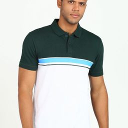 Provogue Men Colourblocked Polo Collar Pockets Slim Fit T-shirt-image-22