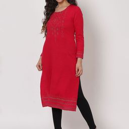 Rangriti Geometric Printed Round Neck Straight Kurta-22